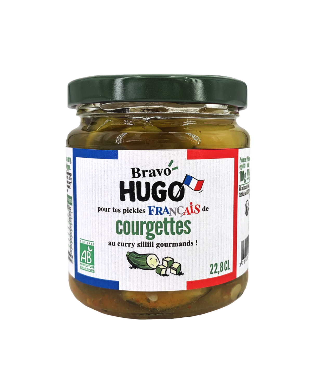 Pickles de courgettes au curry bio français