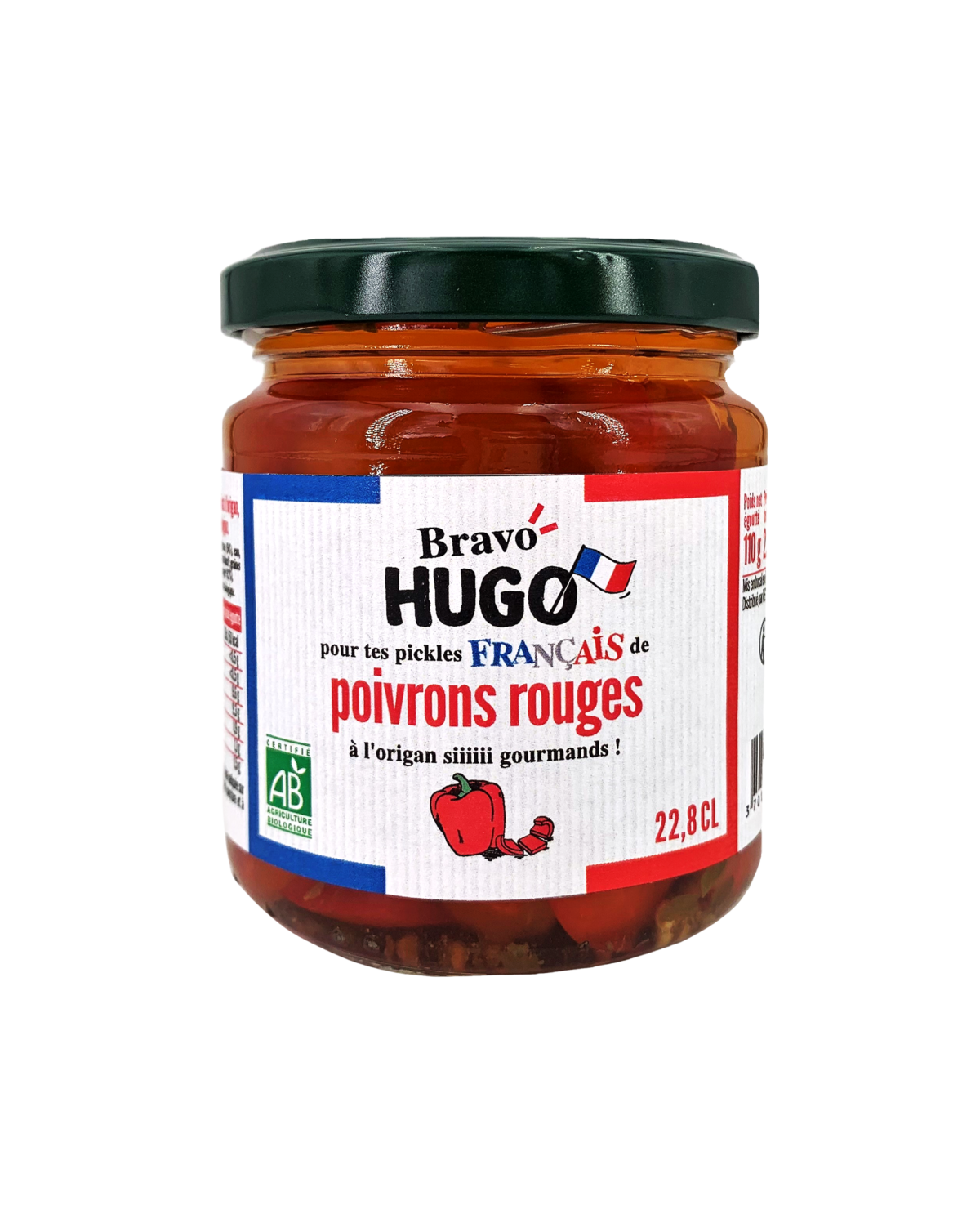 Pickles de poivrons rouges à l'origan bio français