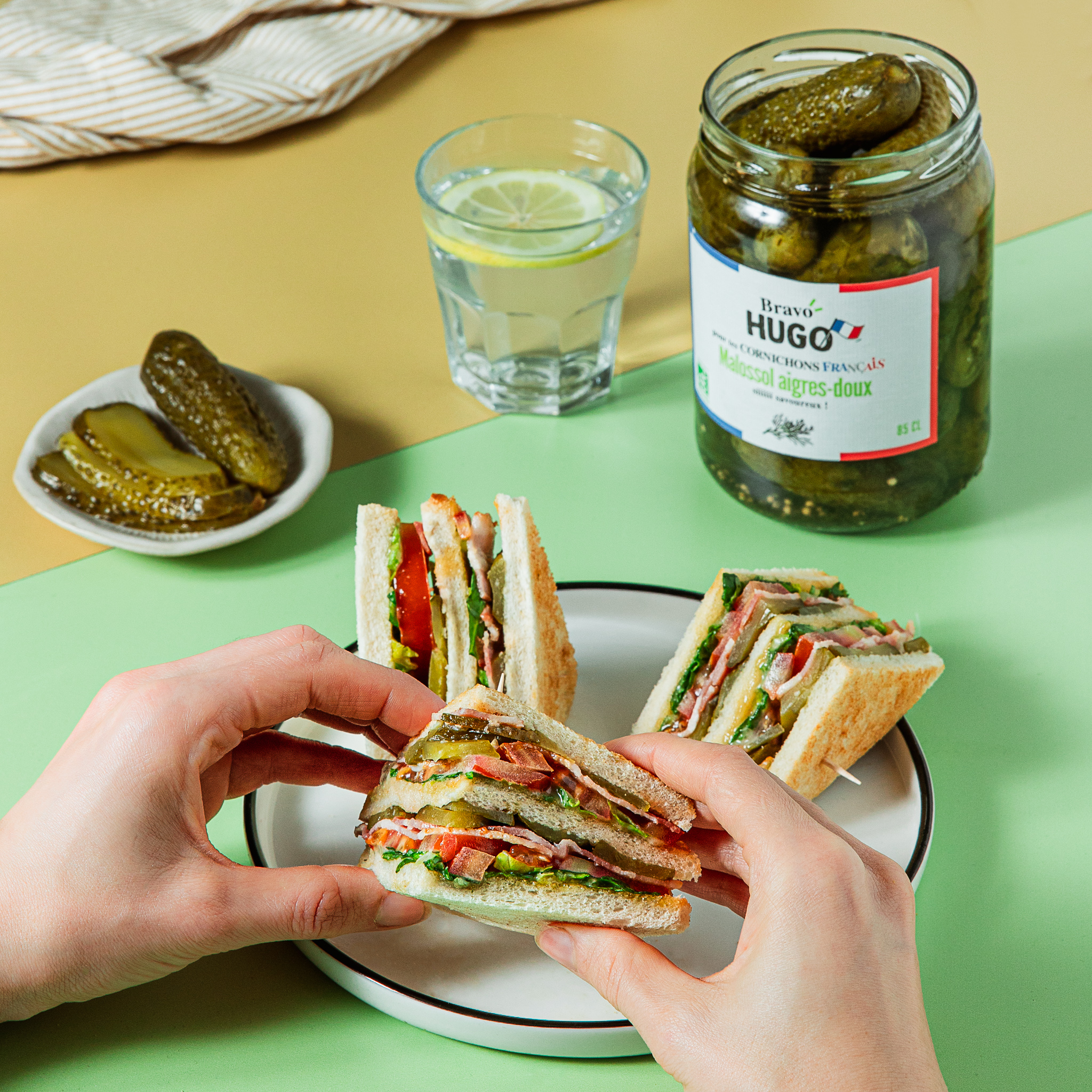 Recette de club sandwich aux malossols aigres-doux Bravo HUGO