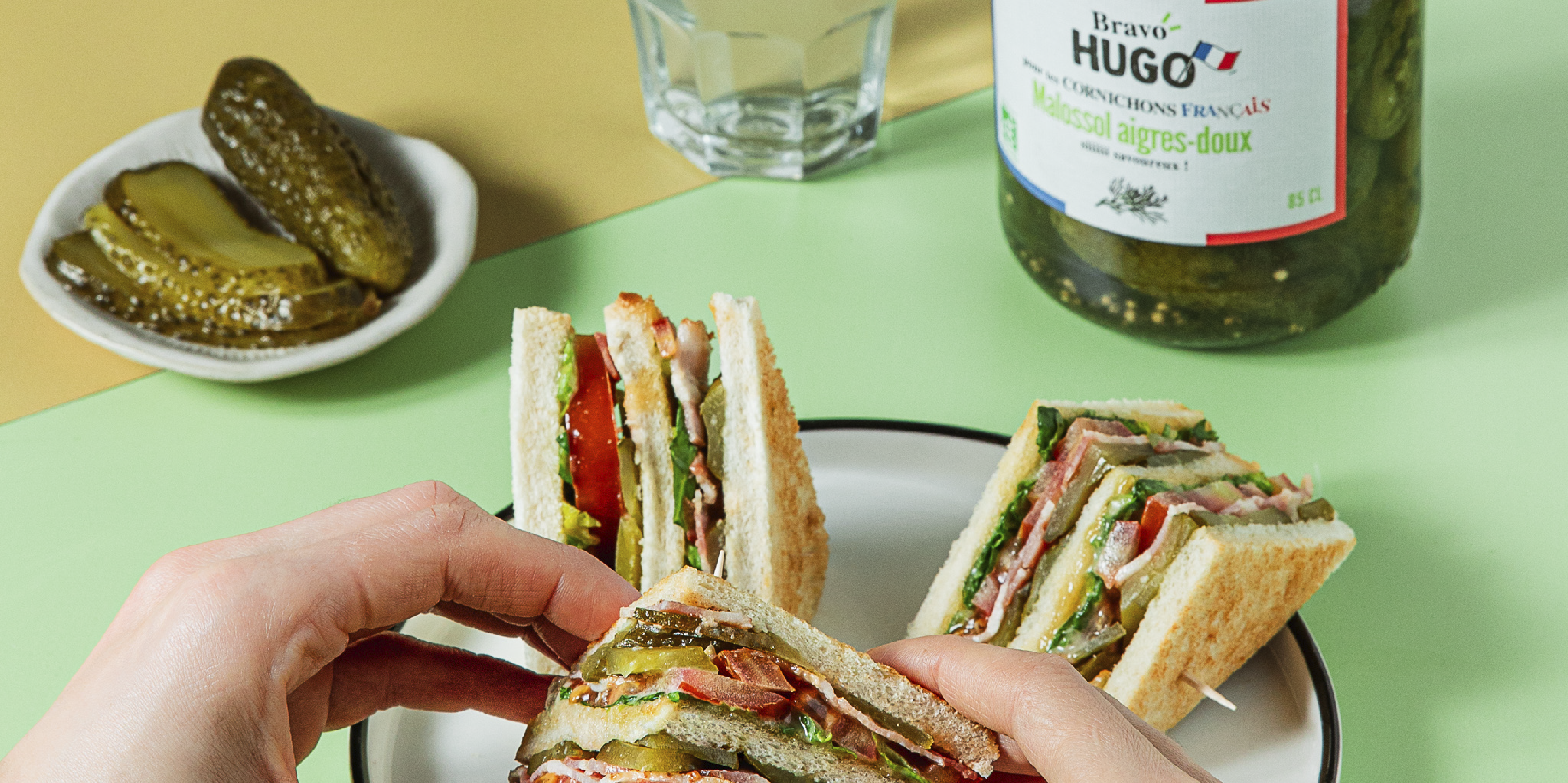 Recette de club sandwich aux malossols aigres-doux Bravo HUGO
