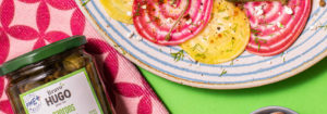 Recette carpaccio végétarien aux betteraves et caprons Bravo Hugo